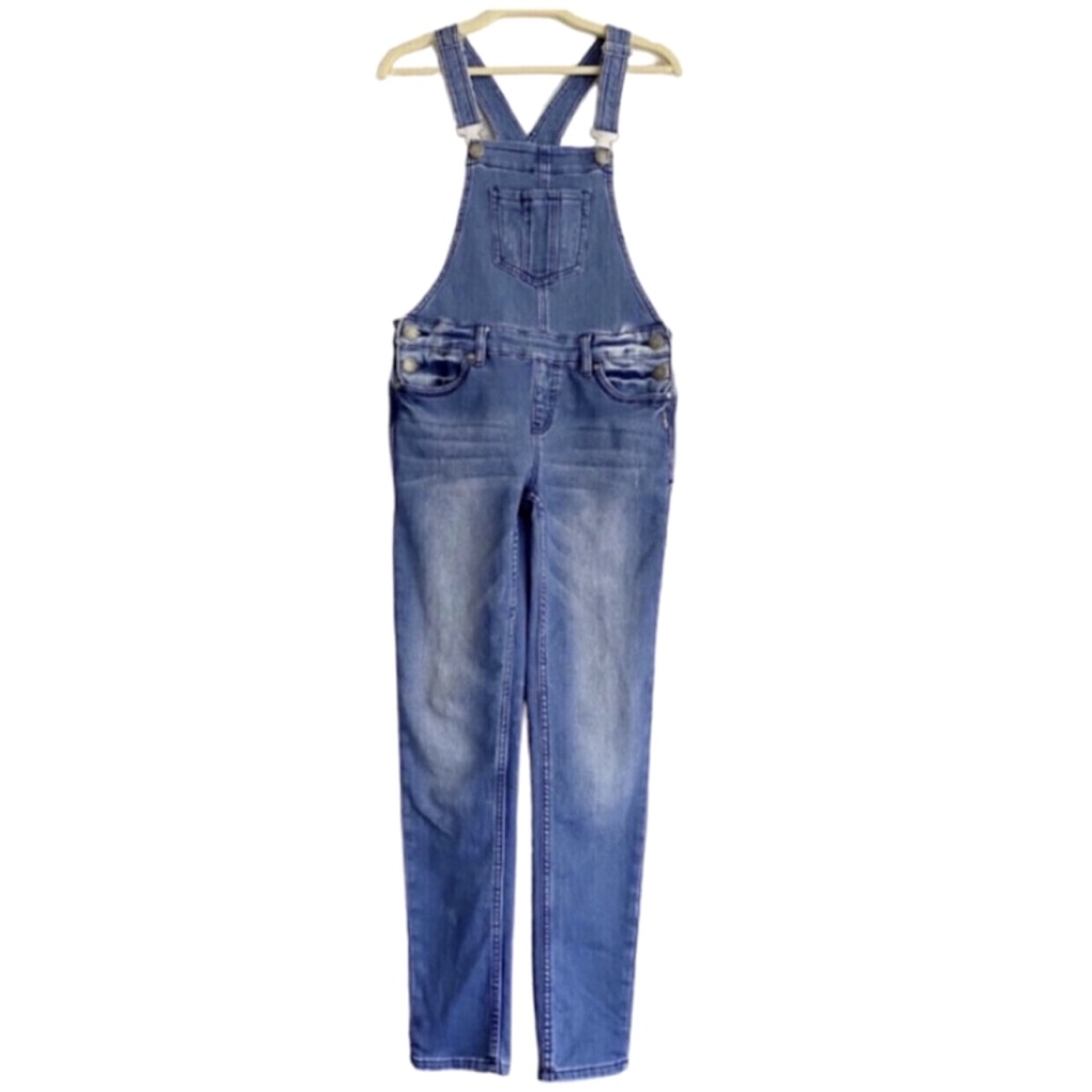 Silver Jeans Nisha Distressed Denim Overalls 14 Years